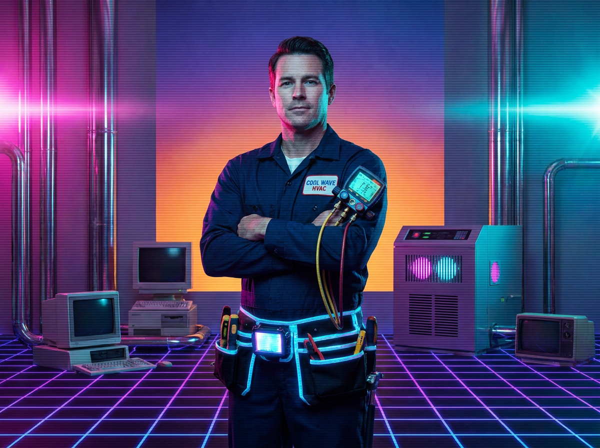 NEON AIR technician in neon light