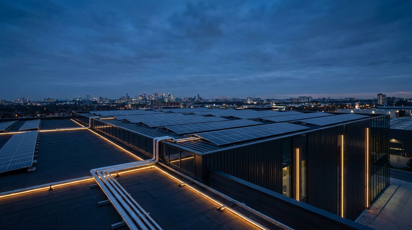NexusCore engineers commissioning a commercial solar and storage system