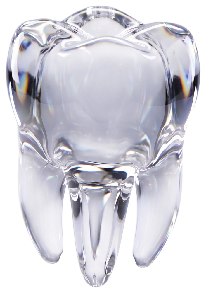 A crystal-glass 3D tooth