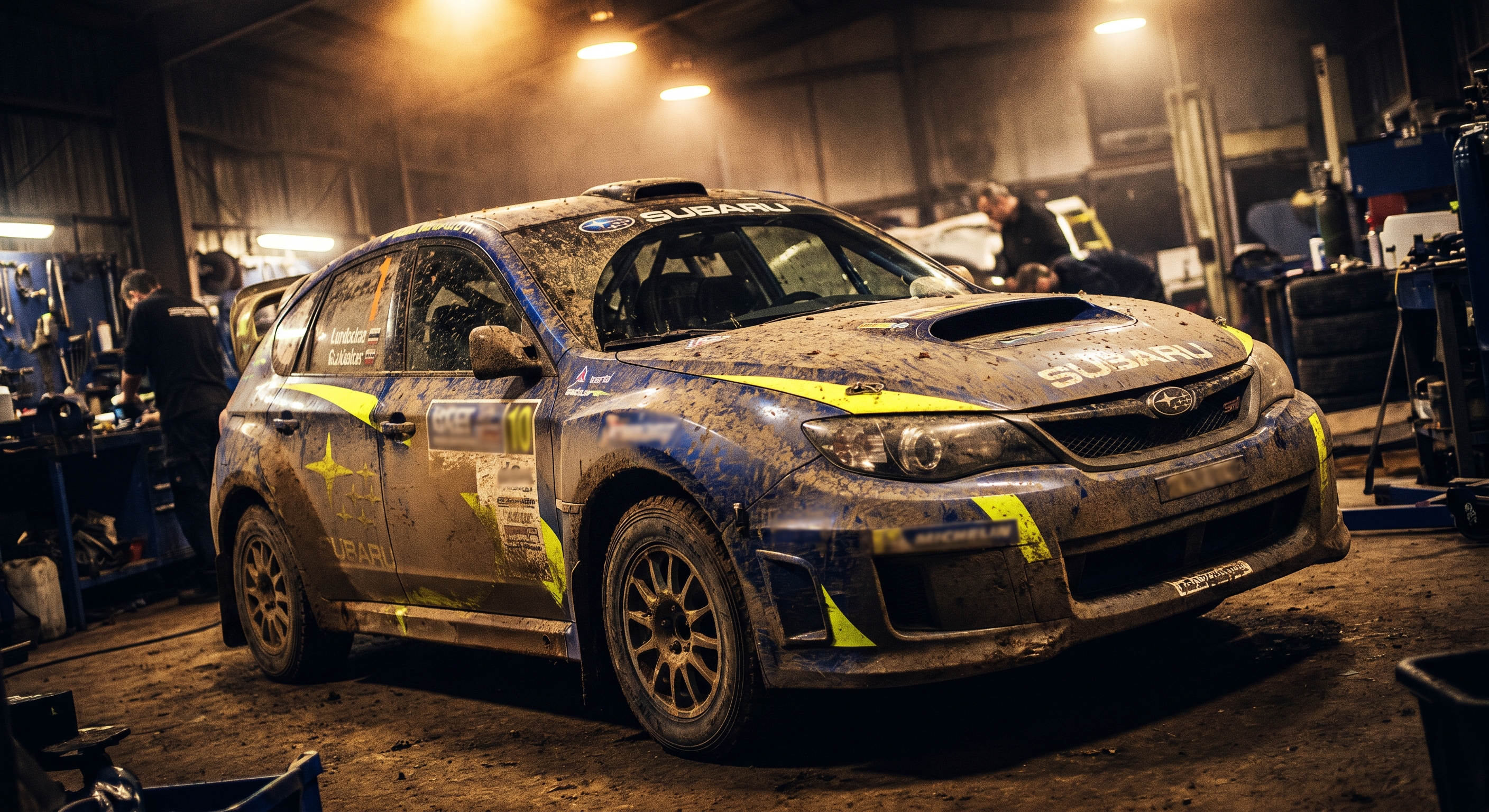 Prepped rally car