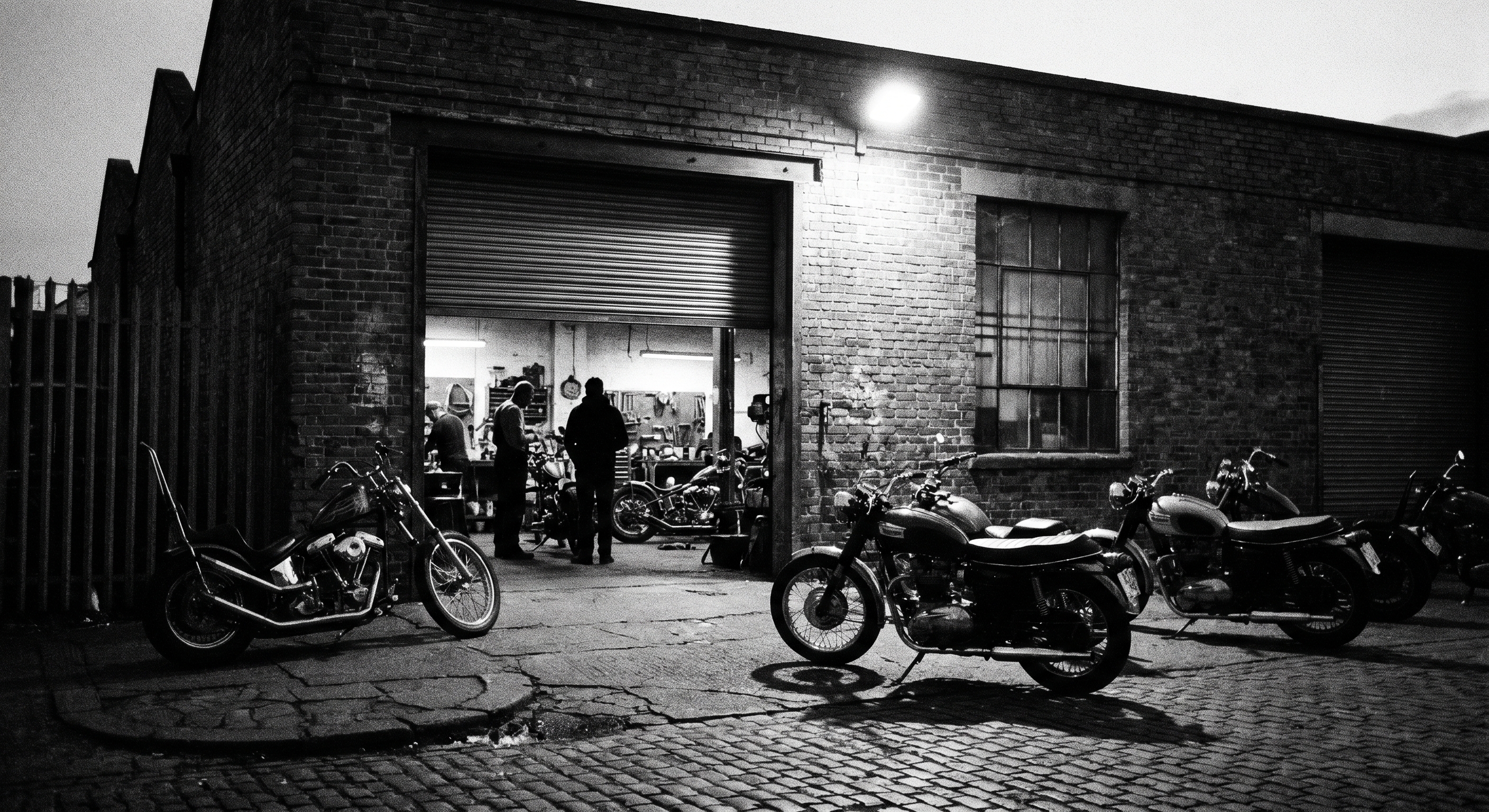 The Syndicate shed at dusk