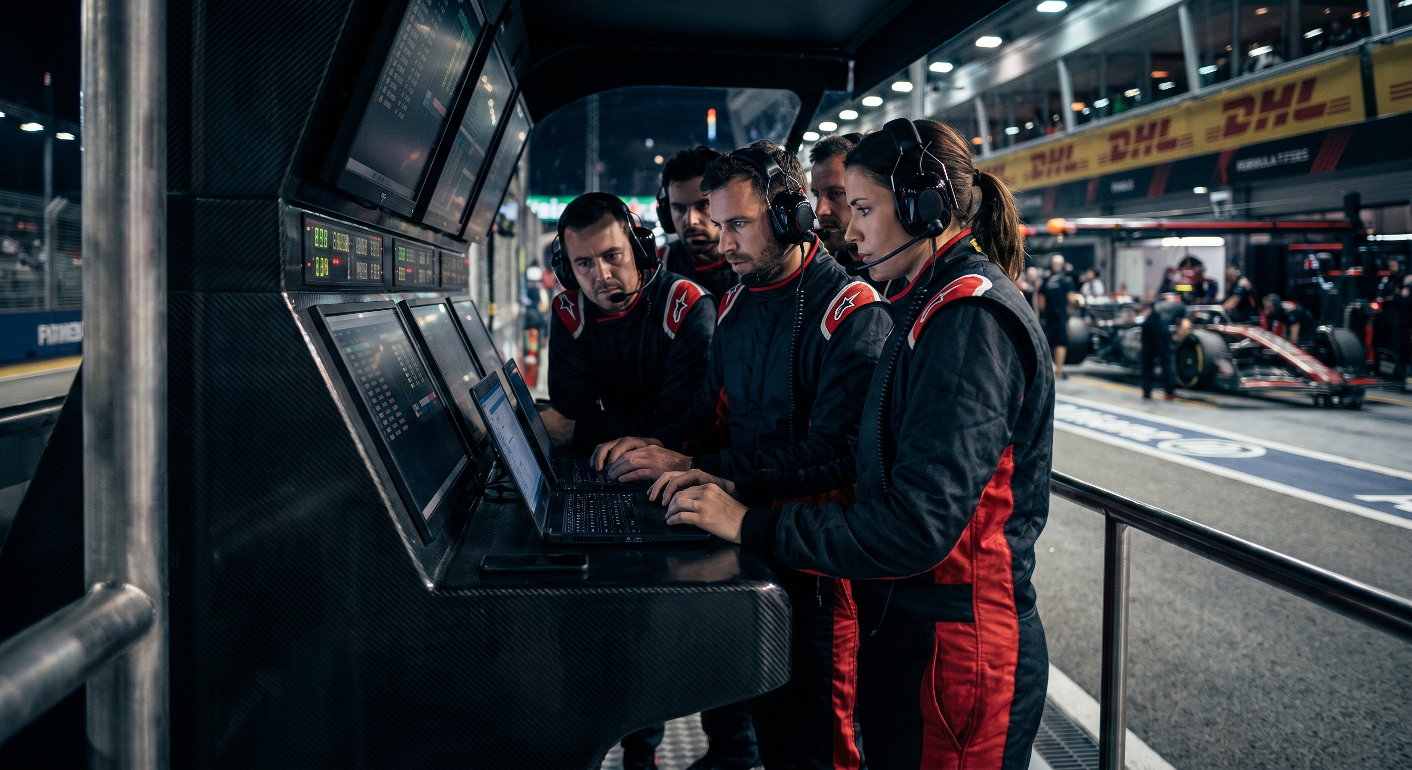 The XTC Motorsport crew on the pit wall