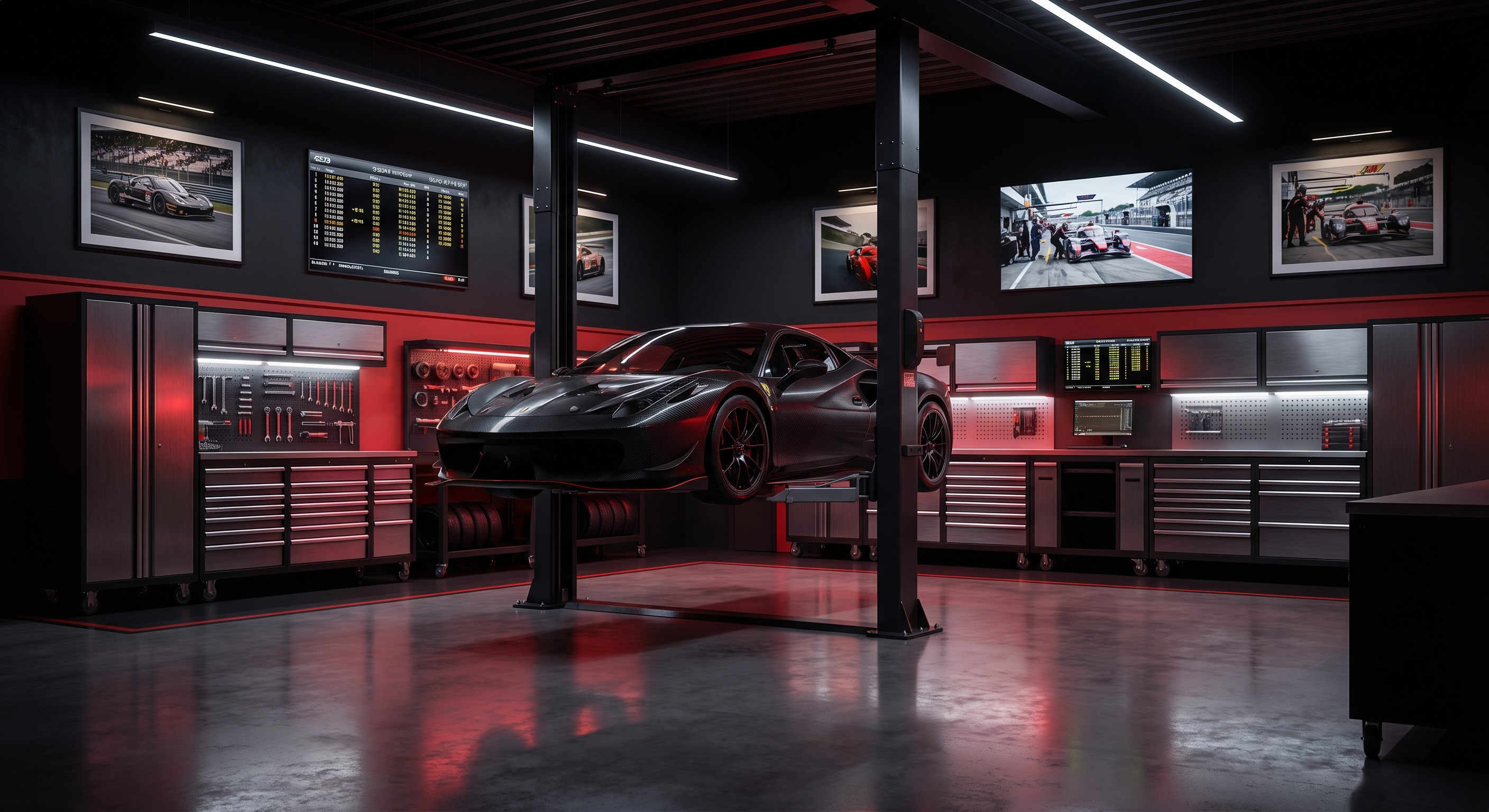 XTC Motorsport service bay ready for work